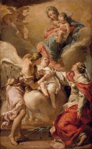 GANDOLFI, Gaetano, St Giustina and the Guardian Angel Commending the Soul of an Infant to the Madonna and Child